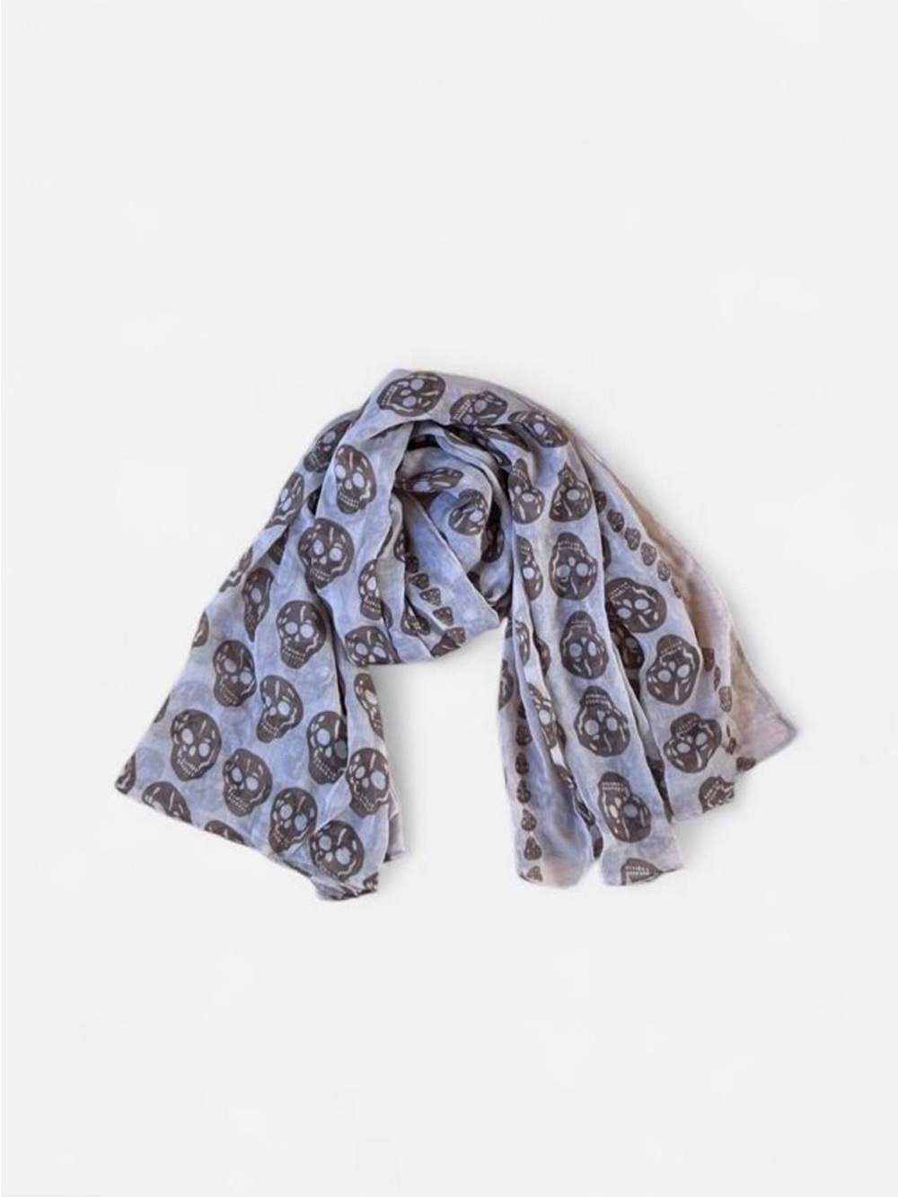 Alexander McQueen Style Sheer Skull
Scarf Wrap Rectangular Goth Light 43" x 70”